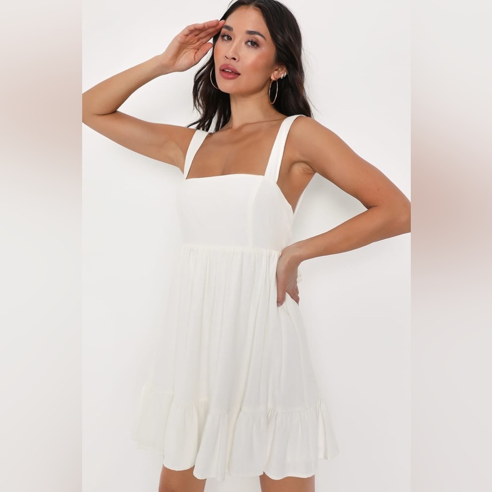 Lulu's White Mini Dress / B32 - Picture 2 of 9